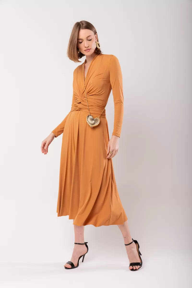 Hidrogênio - CAMEL WRAPPED MIDI DRESS - 19974039 Hidrogênio - CAMEL WRAPPED MIDI DRESS - 19974039
