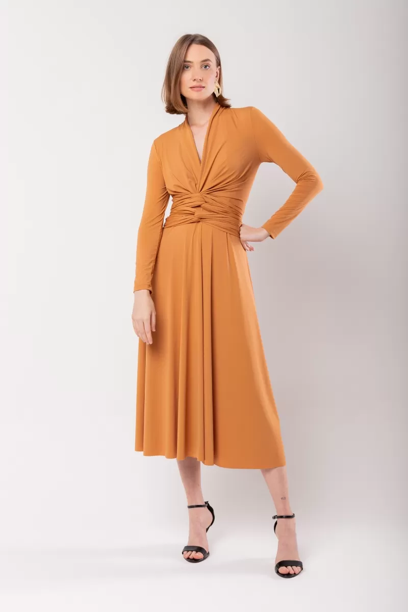 Hidrogênio - CAMEL WRAPPED MIDI DRESS - 19974039 Hidrogênio - CAMEL WRAPPED MIDI DRESS - 19974039
