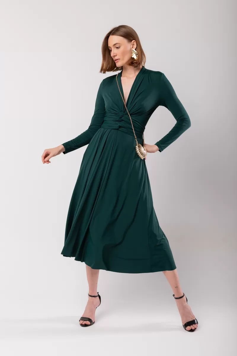 Hidrogênio - DARK GREEN WHEEL MIDI DRESS - 19974493 Hidrogênio - DARK GREEN WHEEL MIDI DRESS - 19974493