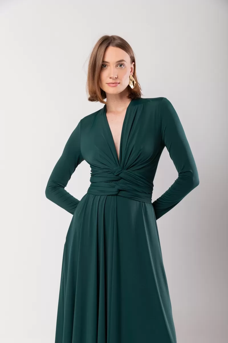 Hidrogênio - DARK GREEN WHEEL MIDI DRESS - 19974493 Hidrogênio - DARK GREEN WHEEL MIDI DRESS - 19974493