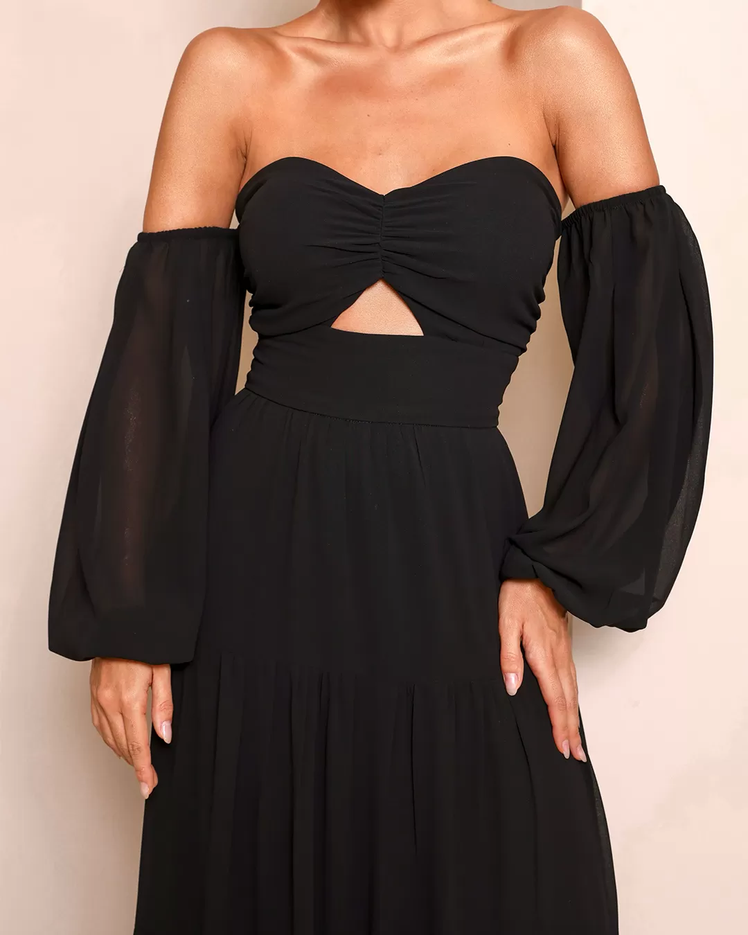 Dot Clothing - Dress Dot Clothing Longo Ciganinha Black - 1689PRETO Dot Clothing - Dress Dot Clothing Longo Ciganinha Black - 1689PRETO