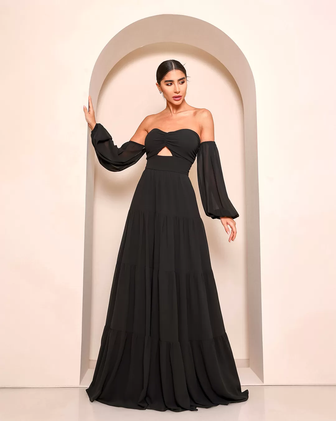 Dot Clothing - Dress Dot Clothing Longo Ciganinha Black - 1689PRETO Dot Clothing - Dress Dot Clothing Longo Ciganinha Black - 1689PRETO