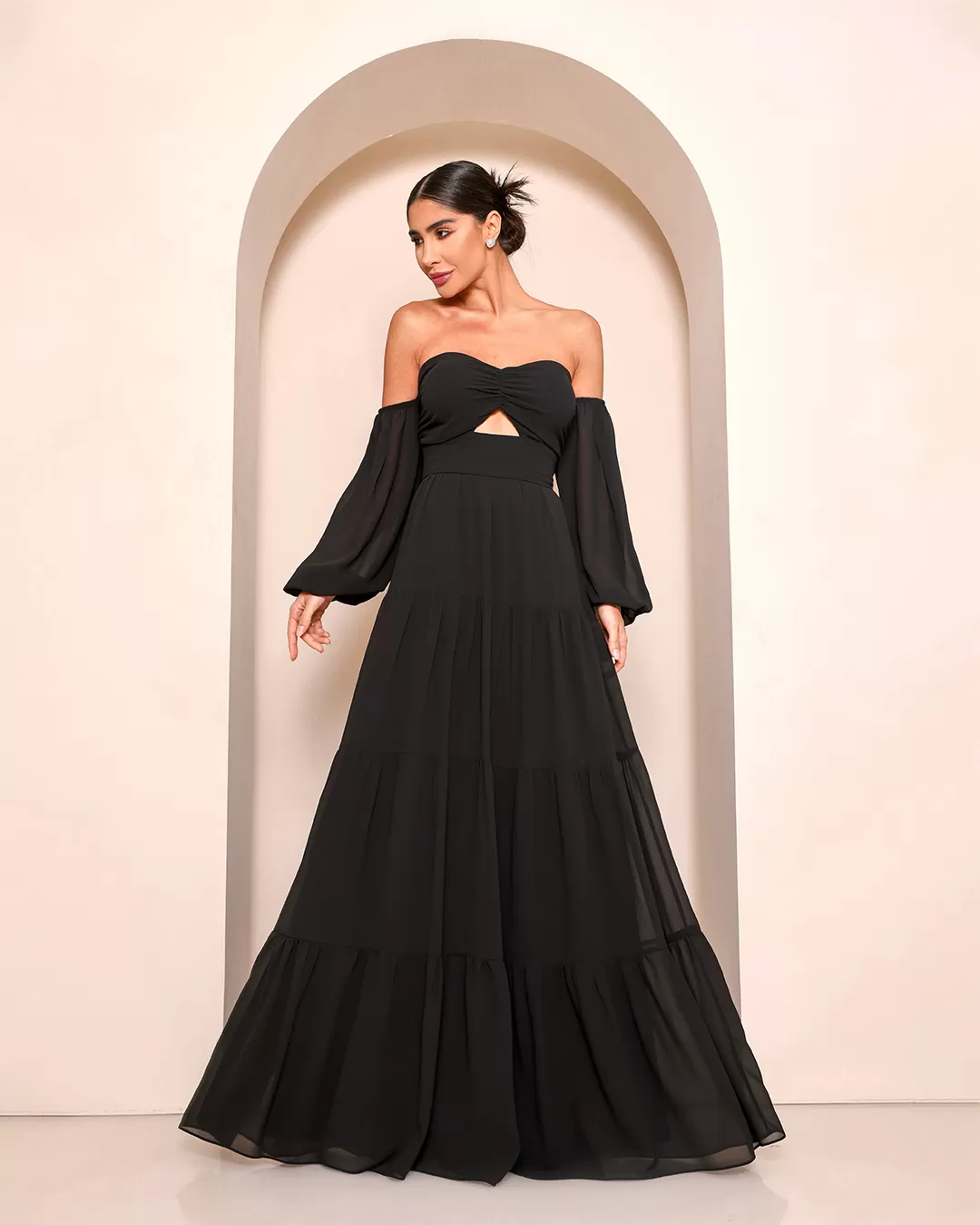 Dot Clothing - Dress Dot Clothing Longo Ciganinha Black - 1689PRETO Dot Clothing - Dress Dot Clothing Longo Ciganinha Black - 1689PRETO