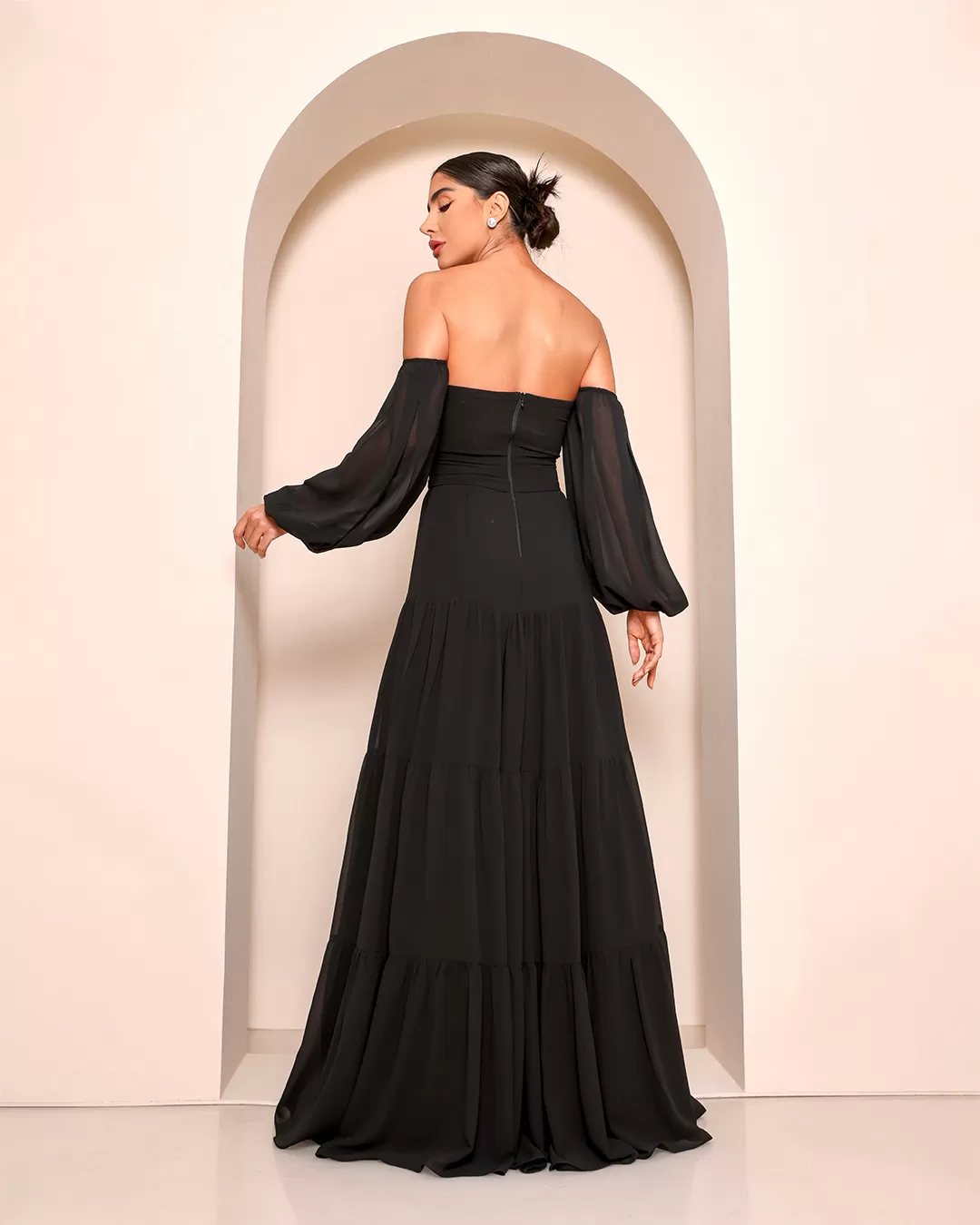 Dot Clothing - Dress Dot Clothing Longo Ciganinha Black - 1689PRETO Dot Clothing - Dress Dot Clothing Longo Ciganinha Black - 1689PRETO