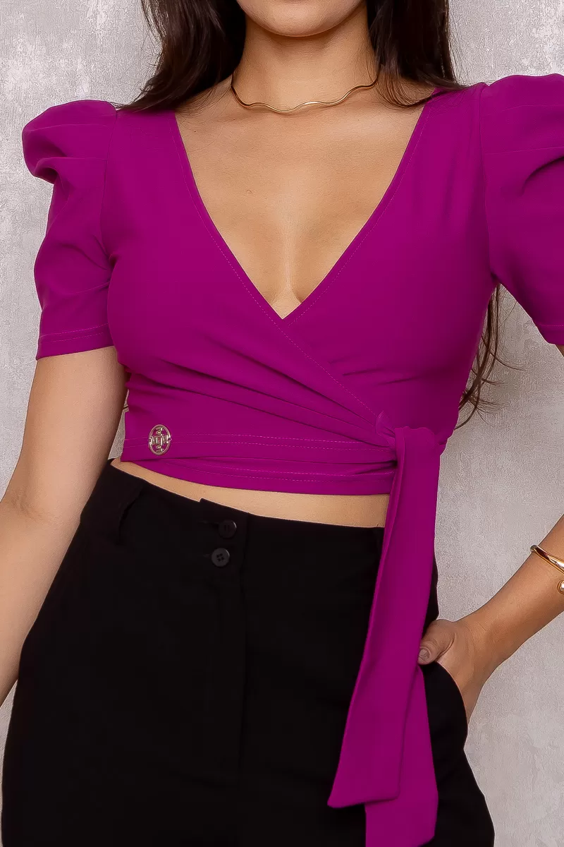 Miss Misses - Blusa Miss Misses Transpassada Manga Princesa Roxo - 18774ROXO Miss Misses - Blusa Miss Misses Transpassada Manga Princesa Roxo - 18774ROXO
