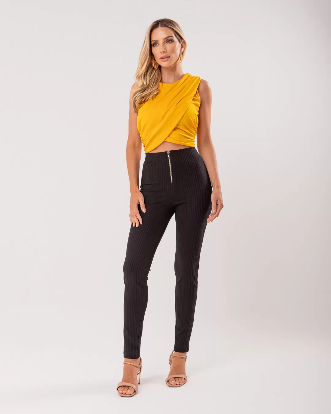 Miss Misses - Cropped Miss Misses Transpassado Yellow - D0028AMARELO