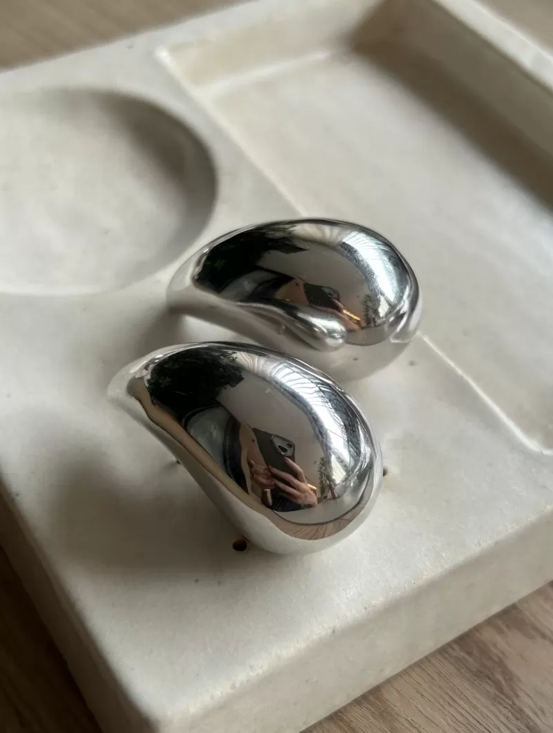 Mikabe - Earring Gota Veneta Rhodium White Large - MK1740