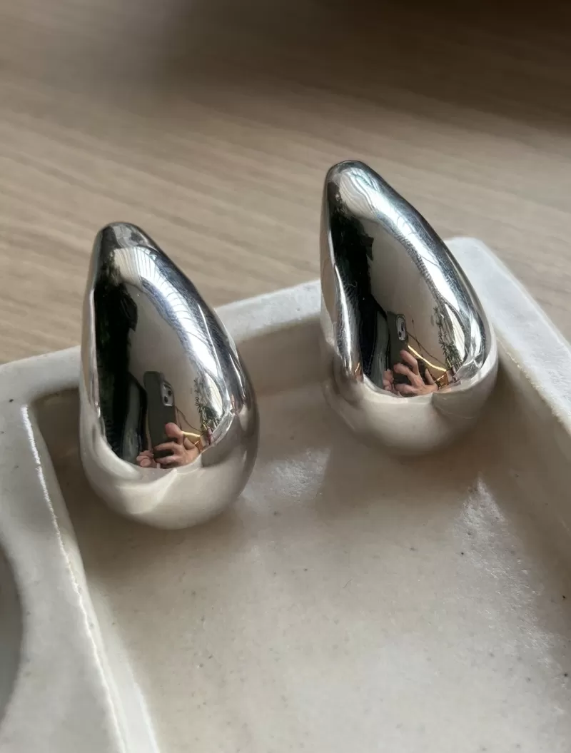 Mikabe - Earring Gota Veneta Rhodium White Large - MK1740