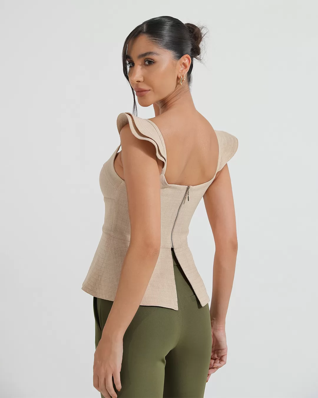 Dot Clothing - Shirt Dot Clothing Peplum Sand - 2264BEGE Dot Clothing - Shirt Dot Clothing Peplum Sand - 2264BEGE