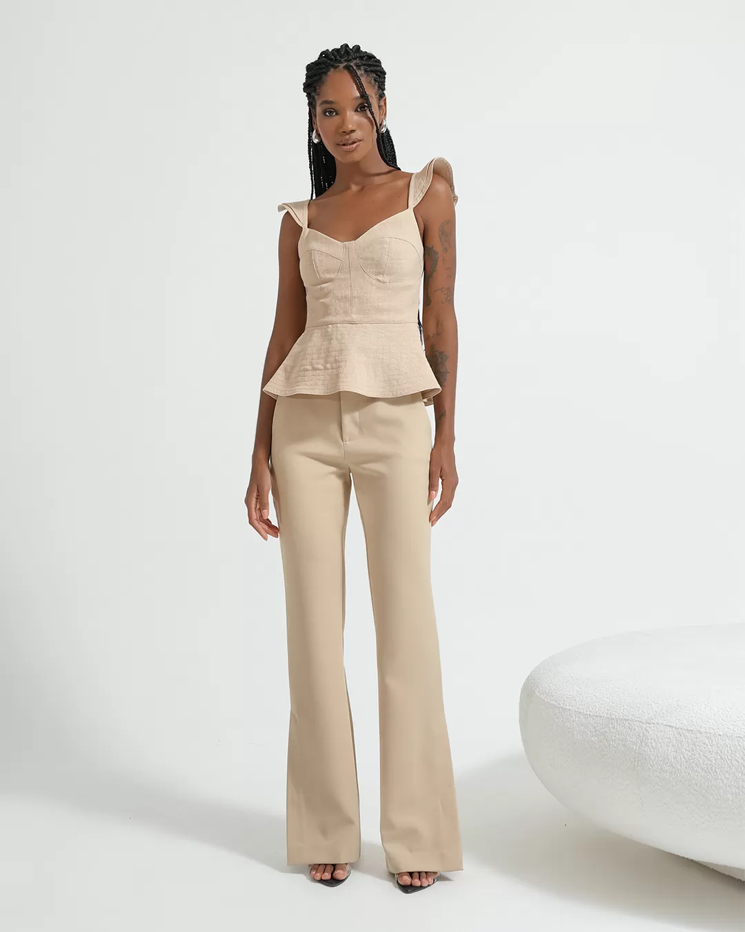 Dot Clothing - Shirt Dot Clothing Peplum Sand - 2264BEGE Dot Clothing - Shirt Dot Clothing Peplum Sand - 2264BEGE
