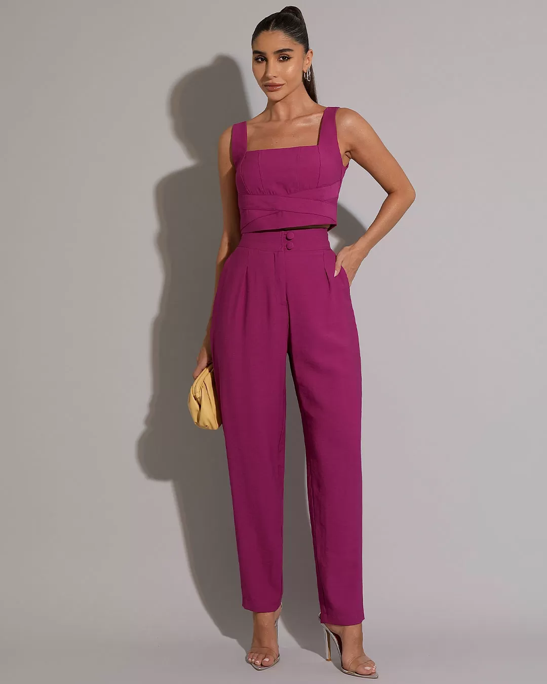 Miss Misses - Pants Miss Misses Tailoring With Fuchsia Lined Button - 542242CALFUC Miss Misses - Pants Miss Misses Tailoring With Fuchsia Lined Button - 542242CALFUC
