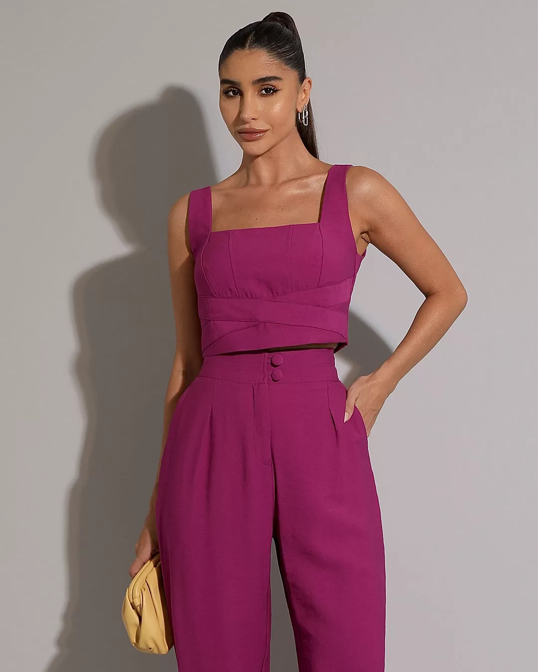 Miss Misses - Pants Miss Misses Tailoring With Fuchsia Lined Button - 542242CALFUC Miss Misses - Pants Miss Misses Tailoring With Fuchsia Lined Button - 542242CALFUC