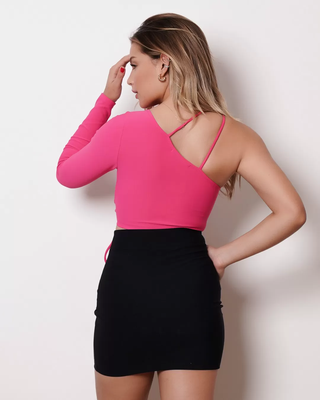 Miss Misses - Cropped Miss Misses One Shoulder So Pink - 18914PINK Miss Misses - Cropped Miss Misses One Shoulder So Pink - 18914PINK