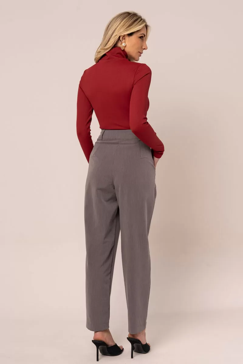 Miss Misses - Miss Misses Ribbed Shirt Long Sleeve High Neck Maple - 54277BORDO Miss Misses - Miss Misses Ribbed Shirt Long Sleeve High Neck Maple - 54277BORDO