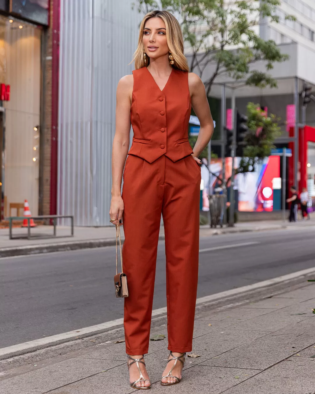 Miss Misses - Pants Miss Misses Tailoring With Front Pocket Caramel - 54293BEGE Miss Misses - Pants Miss Misses Tailoring With Front Pocket Caramel - 54293BEGE