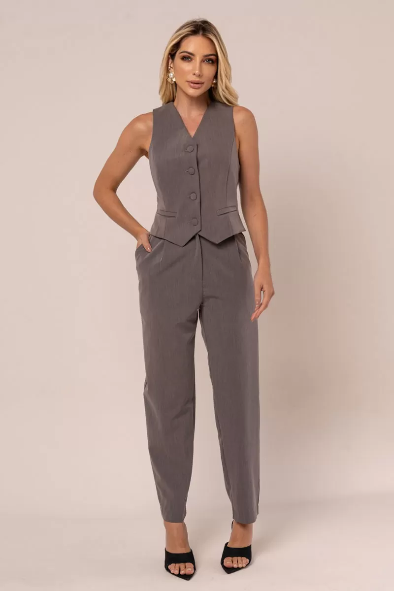 Miss Misses - Pants Miss Misses Tailoring With Lead Front Pocket - 54293CINZA Miss Misses - Pants Miss Misses Tailoring With Lead Front Pocket - 54293CINZA