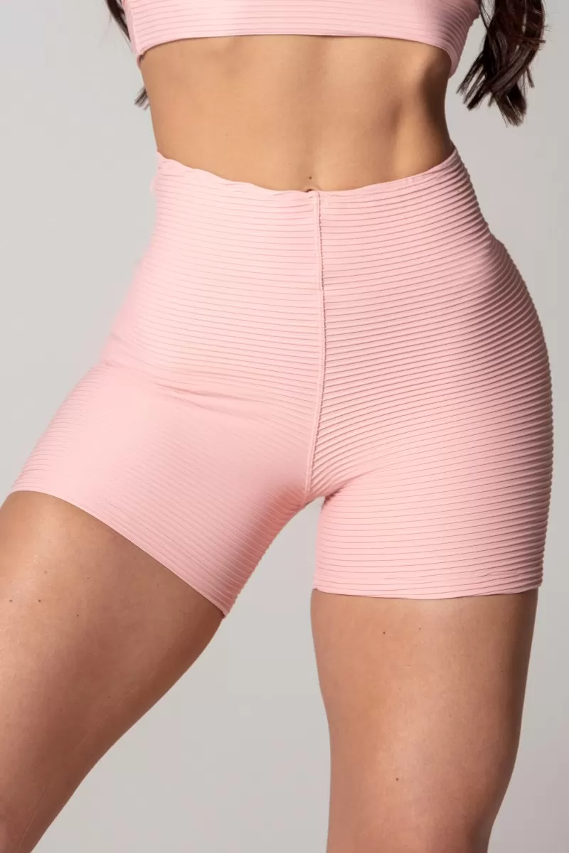 Hipkini - Pink Ribbed Athleisure Shorts - 33330590 Hipkini - Pink Ribbed Athleisure Shorts - 33330590