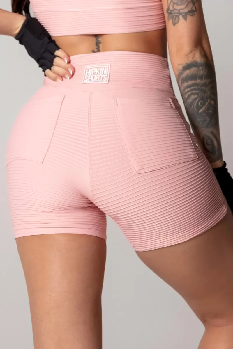 Hipkini - Pink Ribbed Athleisure Shorts - 33330590 Hipkini - Pink Ribbed Athleisure Shorts - 33330590