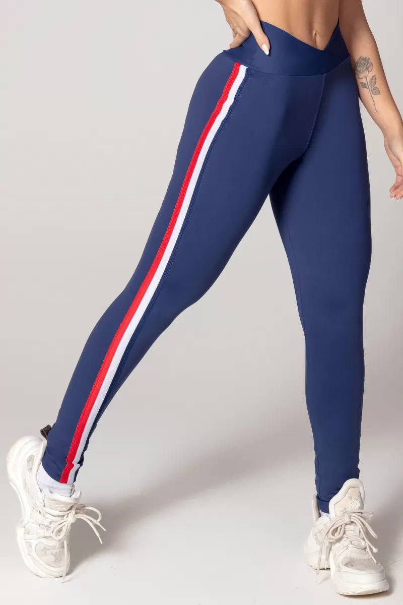 Hipkini - Navy Blue Athleisure Legging with Crossbody Waistband - 33330606