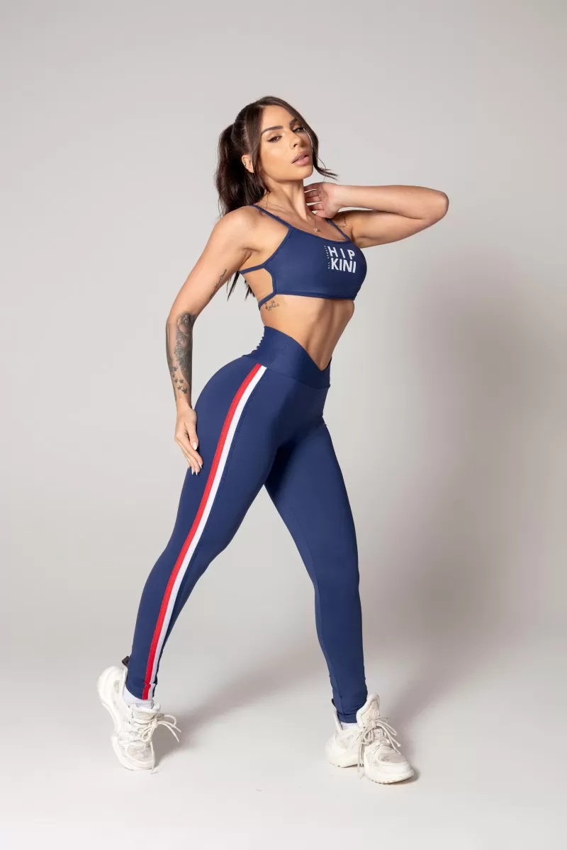 Hipkini - Blue Athleisure Top with Silk - 33330605 Hipkini - Blue Athleisure Top with Silk - 33330605