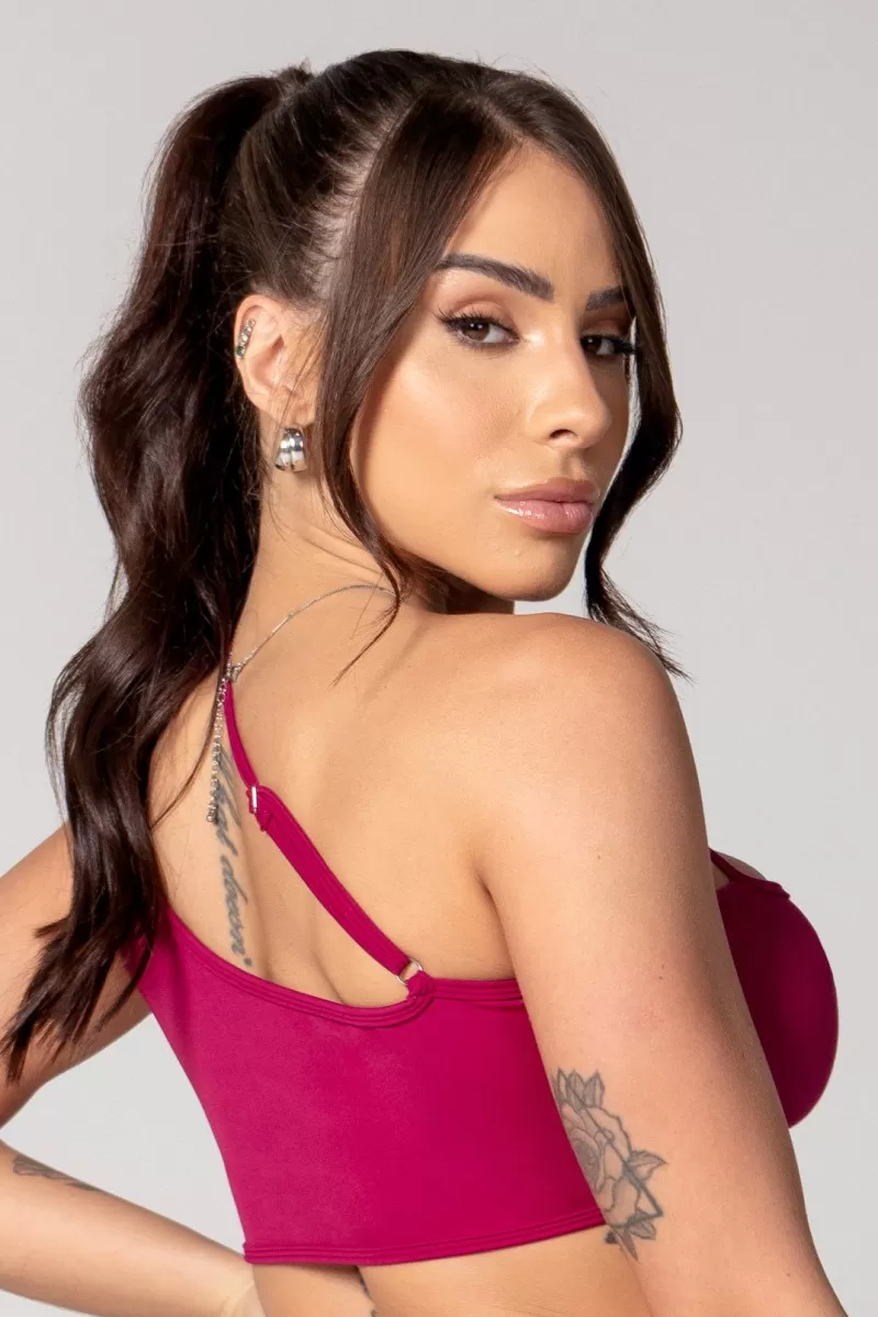 Hipkini - Burgundy Athleisure Top with silk - 33330615 Hipkini - Burgundy Athleisure Top with silk - 33330615