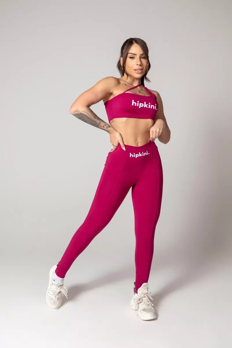 Hipkini - Burgundy Athleisure Legging with Silk - 33330616