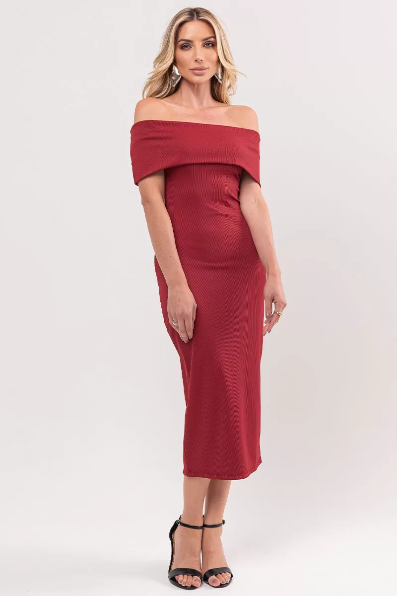 Miss Misses - Miss Misses Ribbed Shoulder to Shoulder Dress - 80525018 Miss Misses - Miss Misses Ribbed Shoulder to Shoulder Dress - 80525018