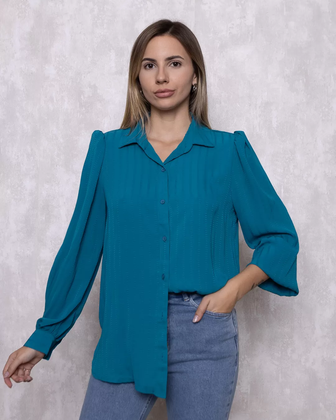 Innocence - Innocence Pleat Shirt Blue - 10871AZUL Innocence - Innocence Pleat Shirt Blue - 10871AZUL