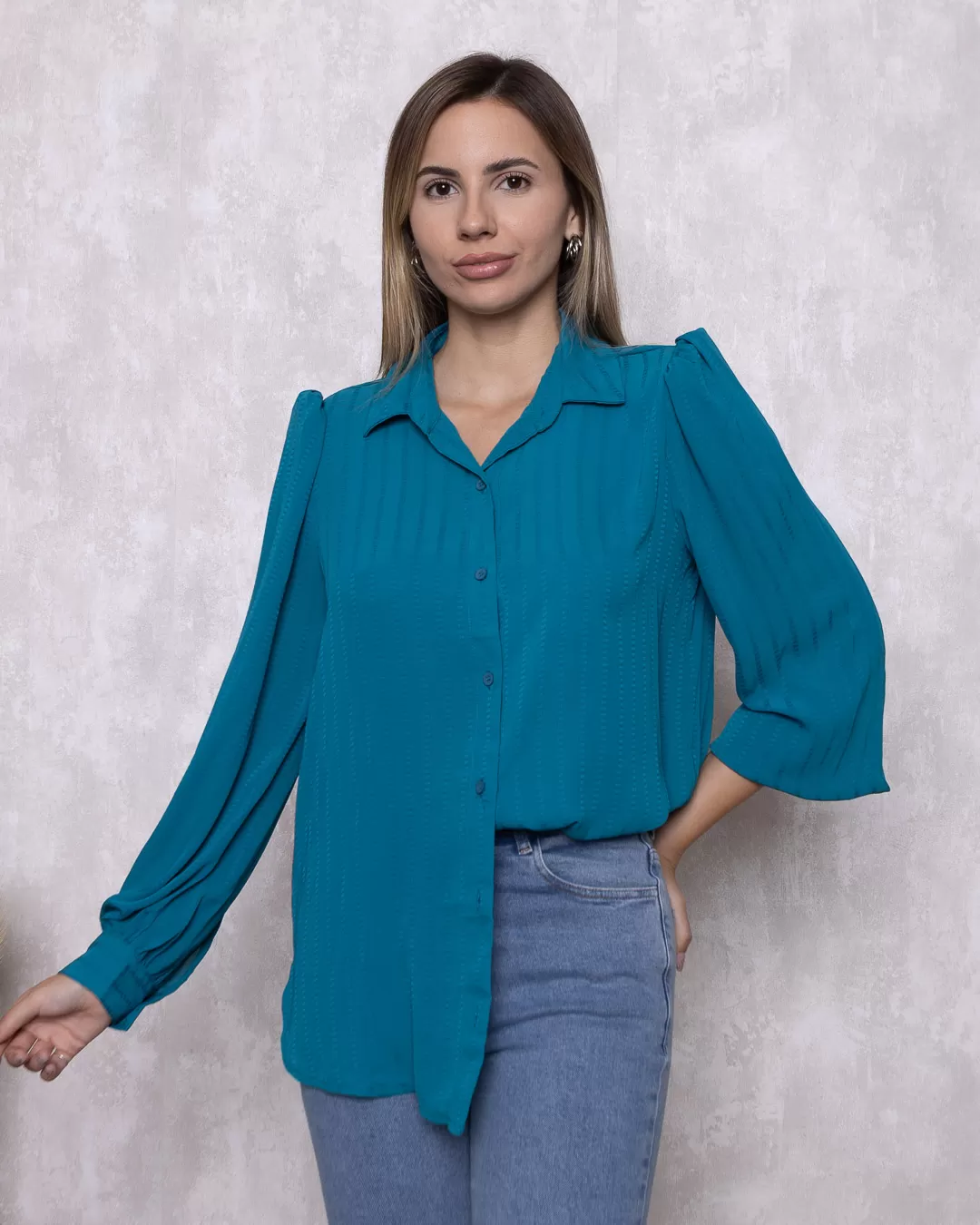 Innocence - Innocence Pleat Shirt Blue - 10871AZUL Innocence - Innocence Pleat Shirt Blue - 10871AZUL