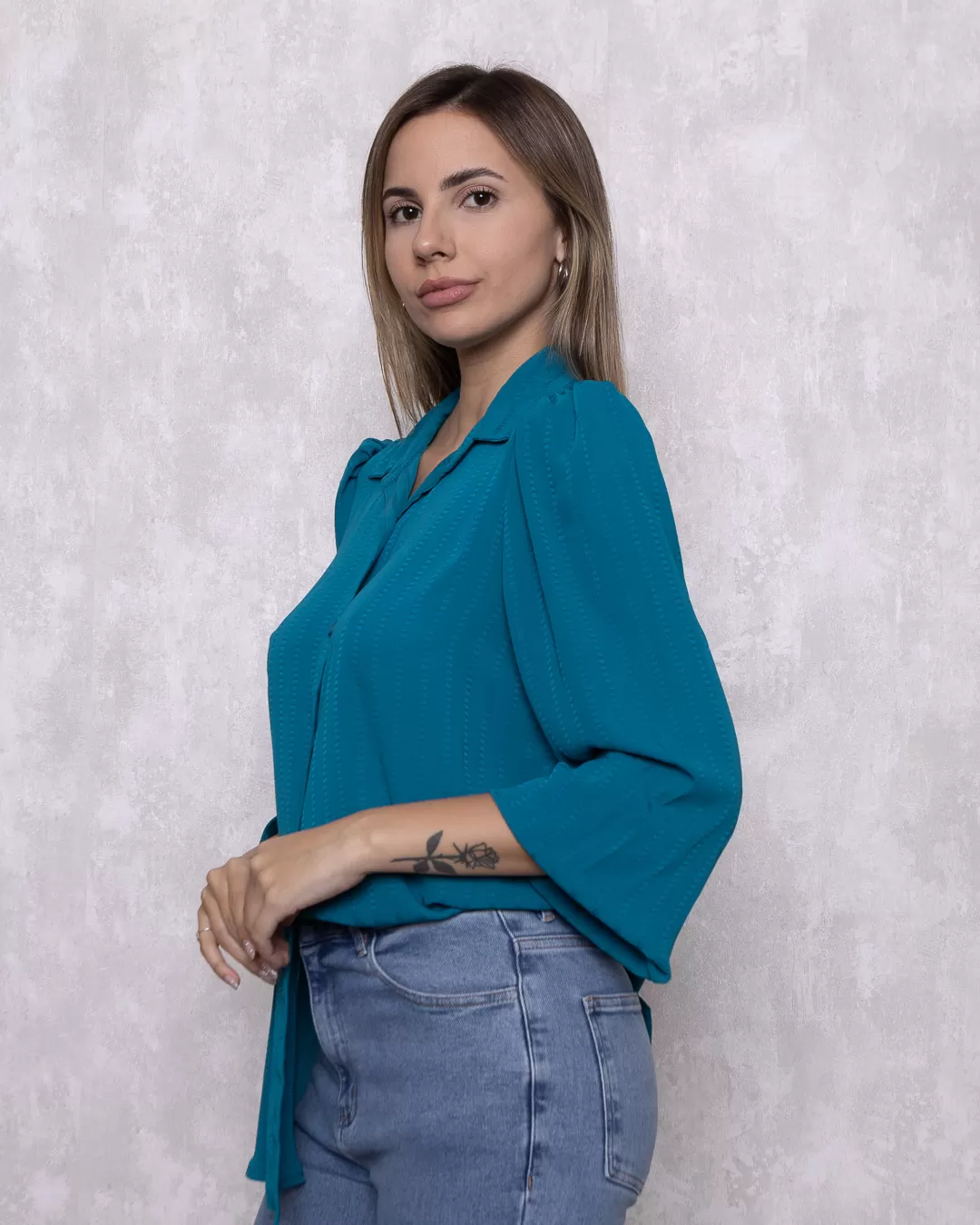 Innocence - Innocence Pleat Shirt Blue - 10871AZUL Innocence - Innocence Pleat Shirt Blue - 10871AZUL