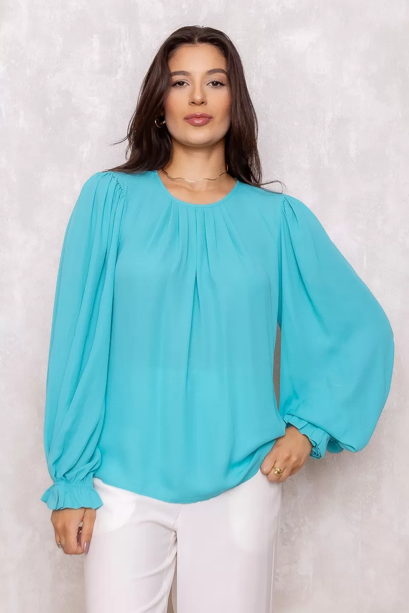 Innocence - Innocence Pleat Shirt Blue - 10689AZUL Innocence - Innocence Pleat Shirt Blue - 10689AZUL