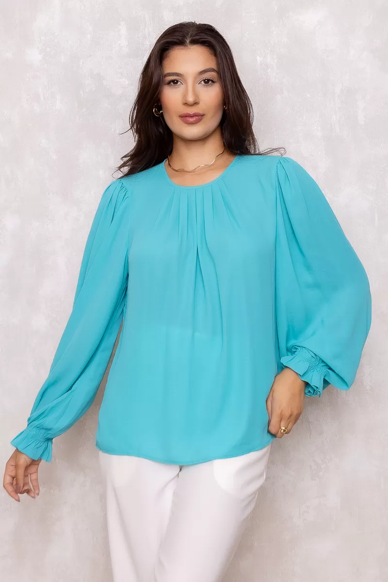 Innocence - Innocence Pleat Shirt Blue - 10689AZUL Innocence - Innocence Pleat Shirt Blue - 10689AZUL