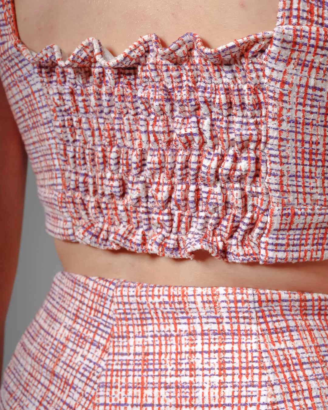 Miss Misses - Cropped Miss Misses Top Tweed Elastico Red - D0031VERMELHO Miss Misses - Cropped Miss Misses Top Tweed Elastico Red - D0031VERMELHO