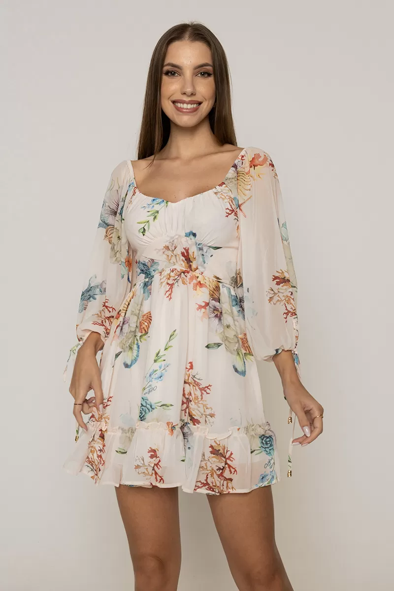 Oxigênio - Dress Oxigênio workout wheeldo Long Sleeve Beige - 2111017BEGE
