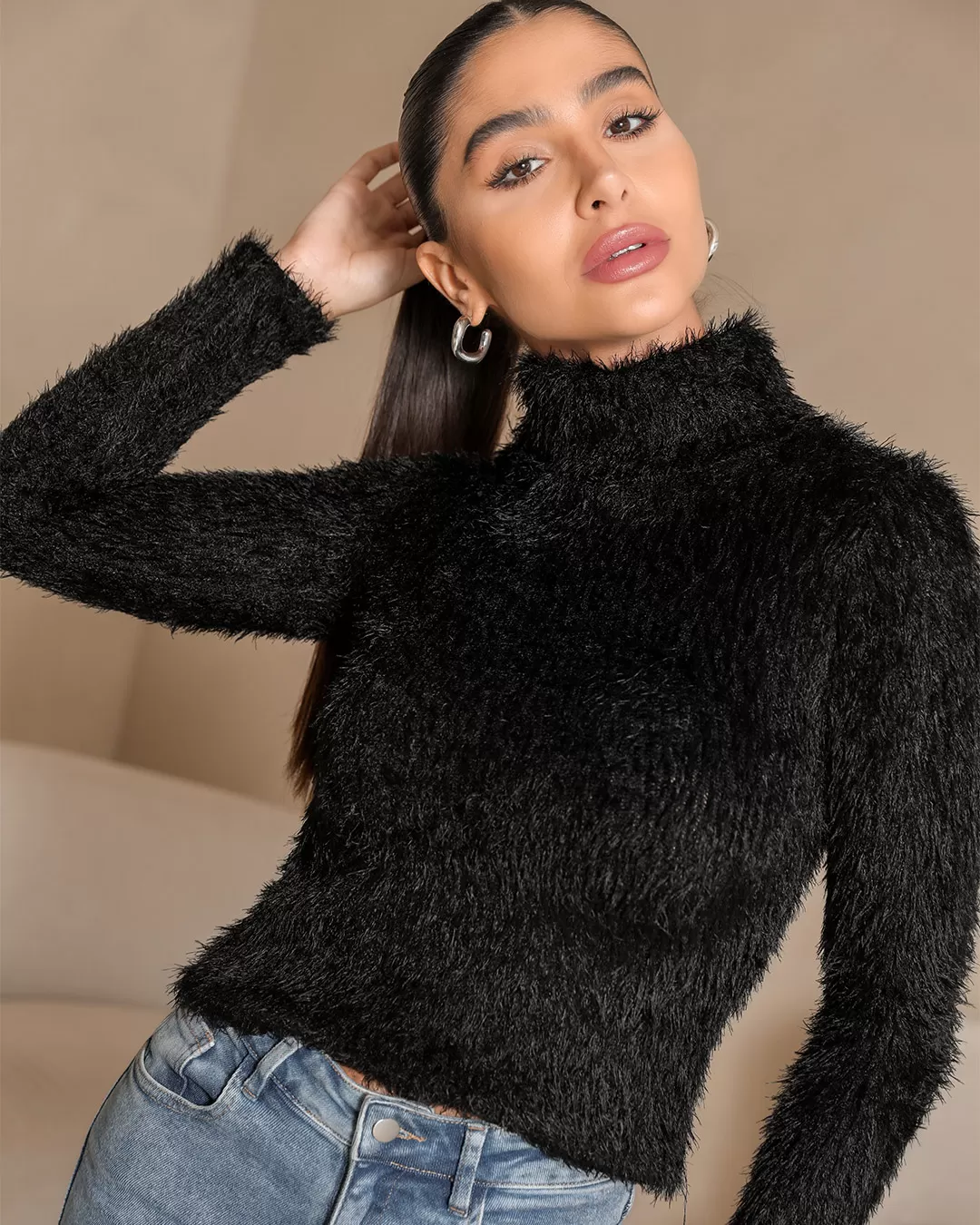 Dot Clothing - Shirt Dot Clothing Cacharrel Fluffy Black - 2398PRETO Dot Clothing - Shirt Dot Clothing Cacharrel Fluffy Black - 2398PRETO