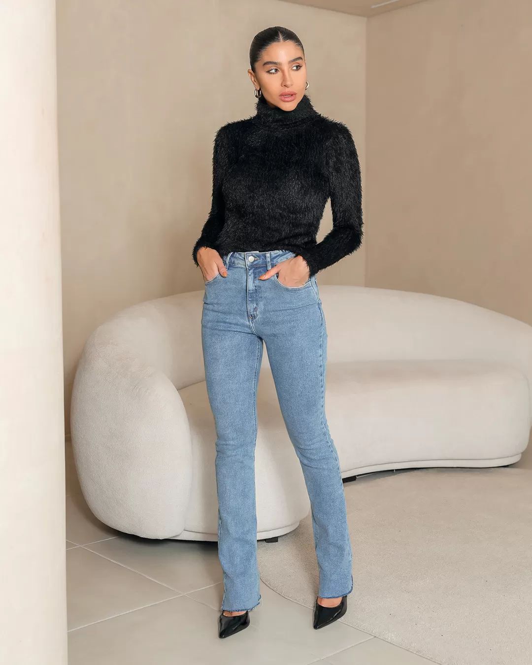 Dot Clothing - Shirt Dot Clothing Cacharrel Fluffy Black - 2398PRETO Dot Clothing - Shirt Dot Clothing Cacharrel Fluffy Black - 2398PRETO
