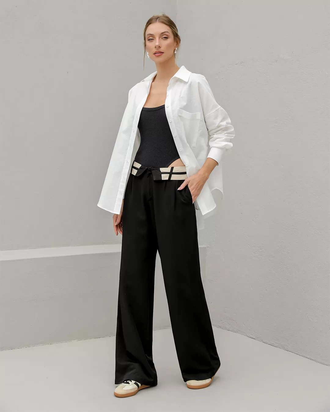 Dot Clothing - Pants Dot Clothing Wide Leg Folded Waistband Black - 2348PRETO Dot Clothing - Pants Dot Clothing Wide Leg Folded Waistband Black - 2348PRETO