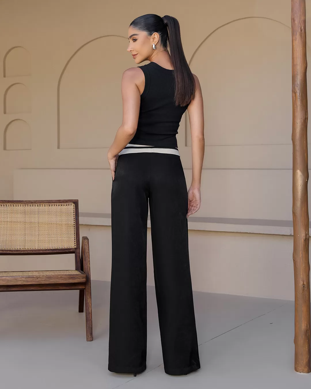 Dot Clothing - Pants Dot Clothing Wide Leg Folded Waistband Black - 2348PRETO Dot Clothing - Pants Dot Clothing Wide Leg Folded Waistband Black - 2348PRETO