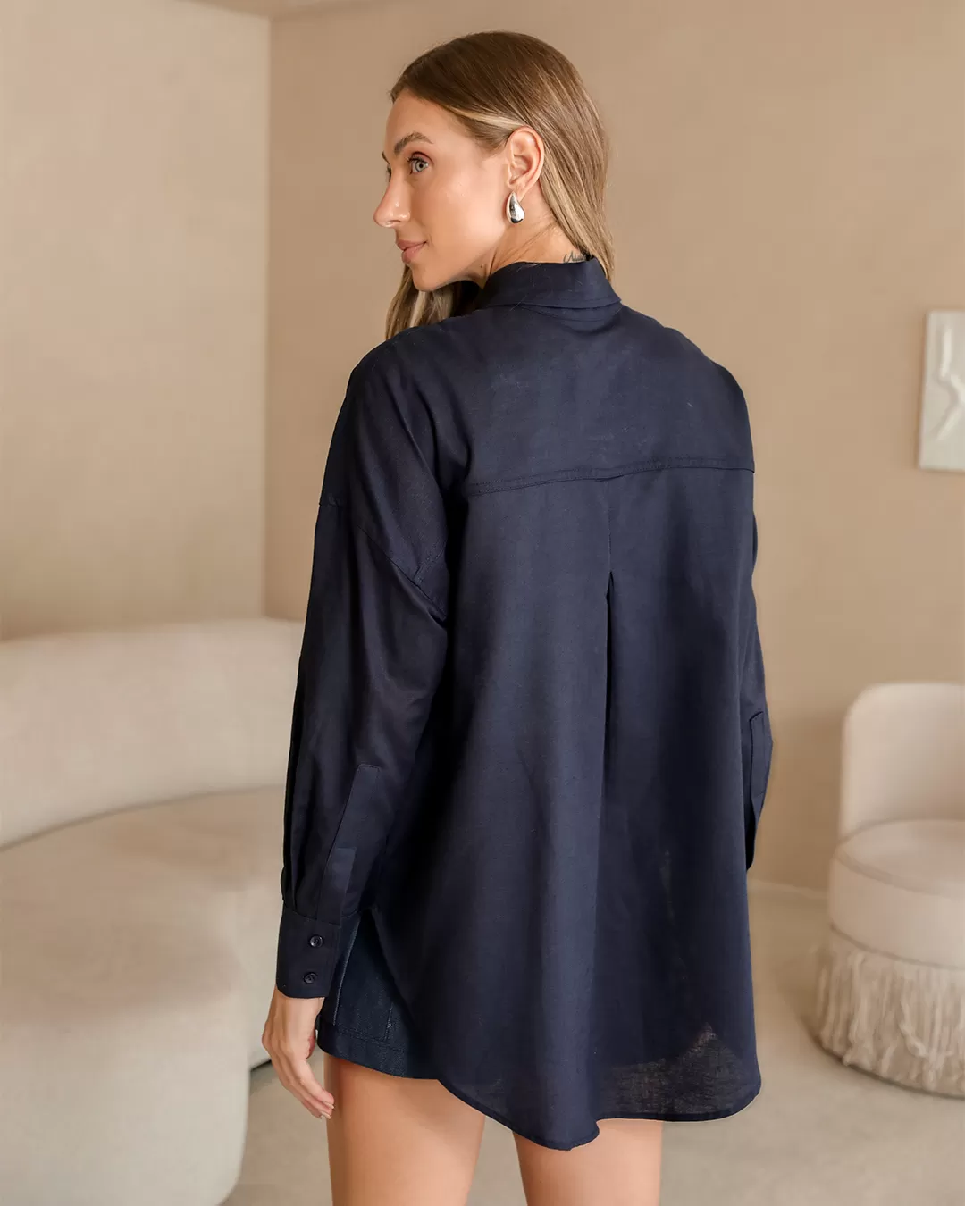 Dot Clothing - Dot Clothing Blue Linen Shirt - 2376AZUL Dot Clothing - Dot Clothing Blue Linen Shirt - 2376AZUL