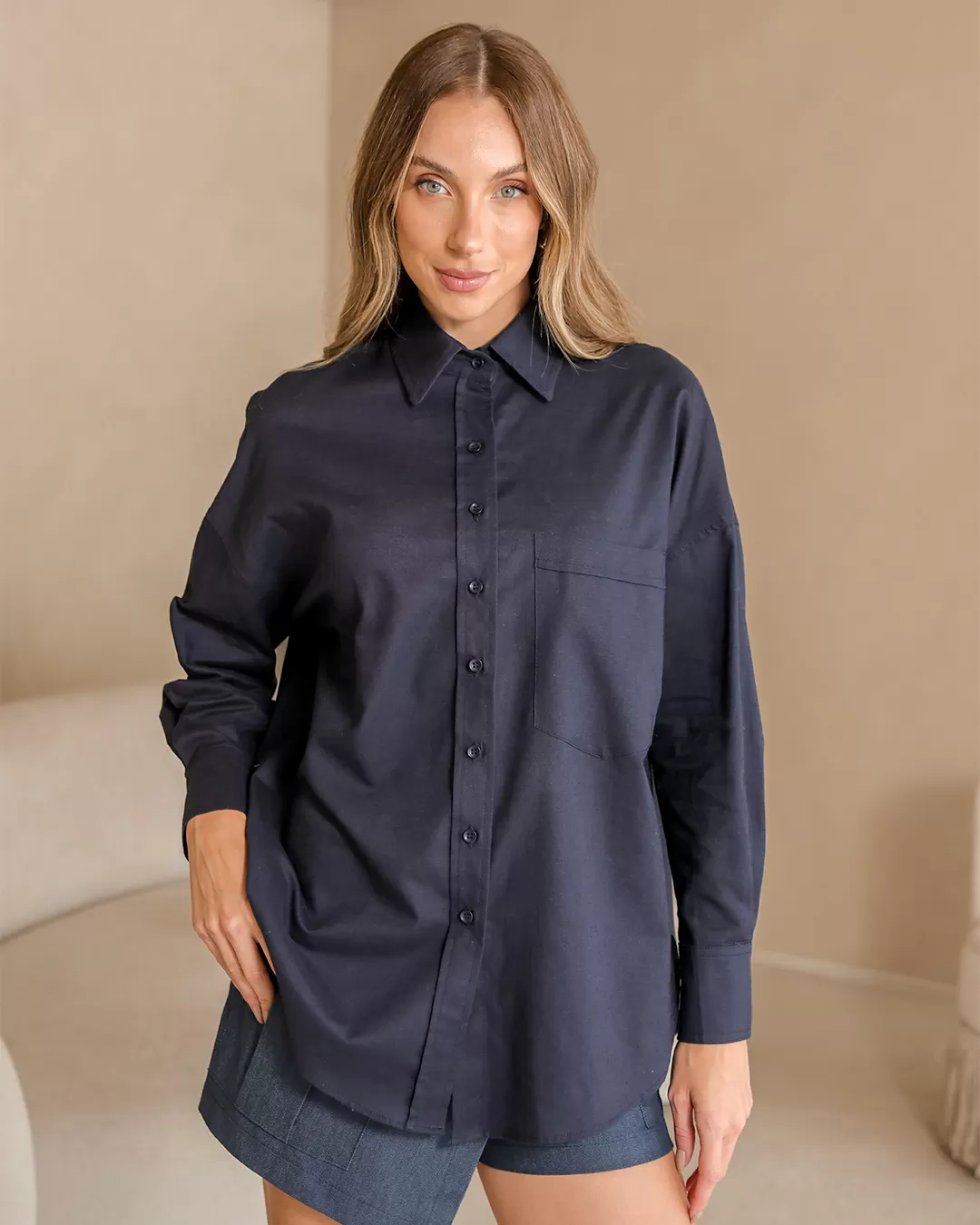 Dot Clothing - Dot Clothing Blue Linen Shirt - 2376AZUL Dot Clothing - Dot Clothing Blue Linen Shirt - 2376AZUL