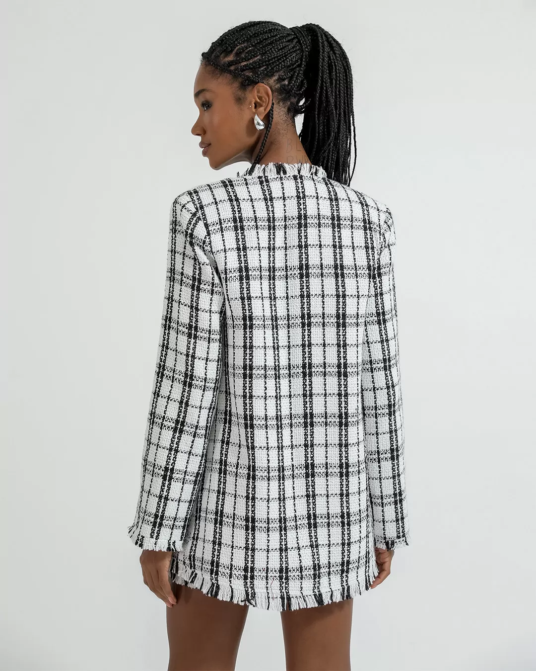 Dot Clothing - Set Dot Clothing Shorts and Blazer Tweedy Offwhite - 2377OFF Dot Clothing - Set Dot Clothing Shorts and Blazer Tweedy Offwhite - 2377OFF