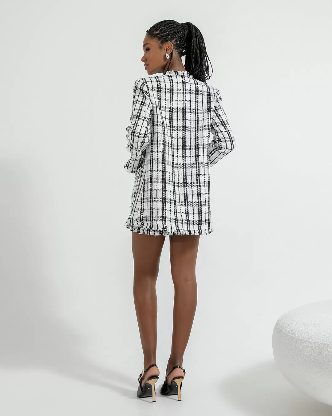 Dot Clothing - Set Dot Clothing Shorts and Blazer Tweedy Offwhite - 2377OFF Dot Clothing - Set Dot Clothing Shorts and Blazer Tweedy Offwhite - 2377OFF