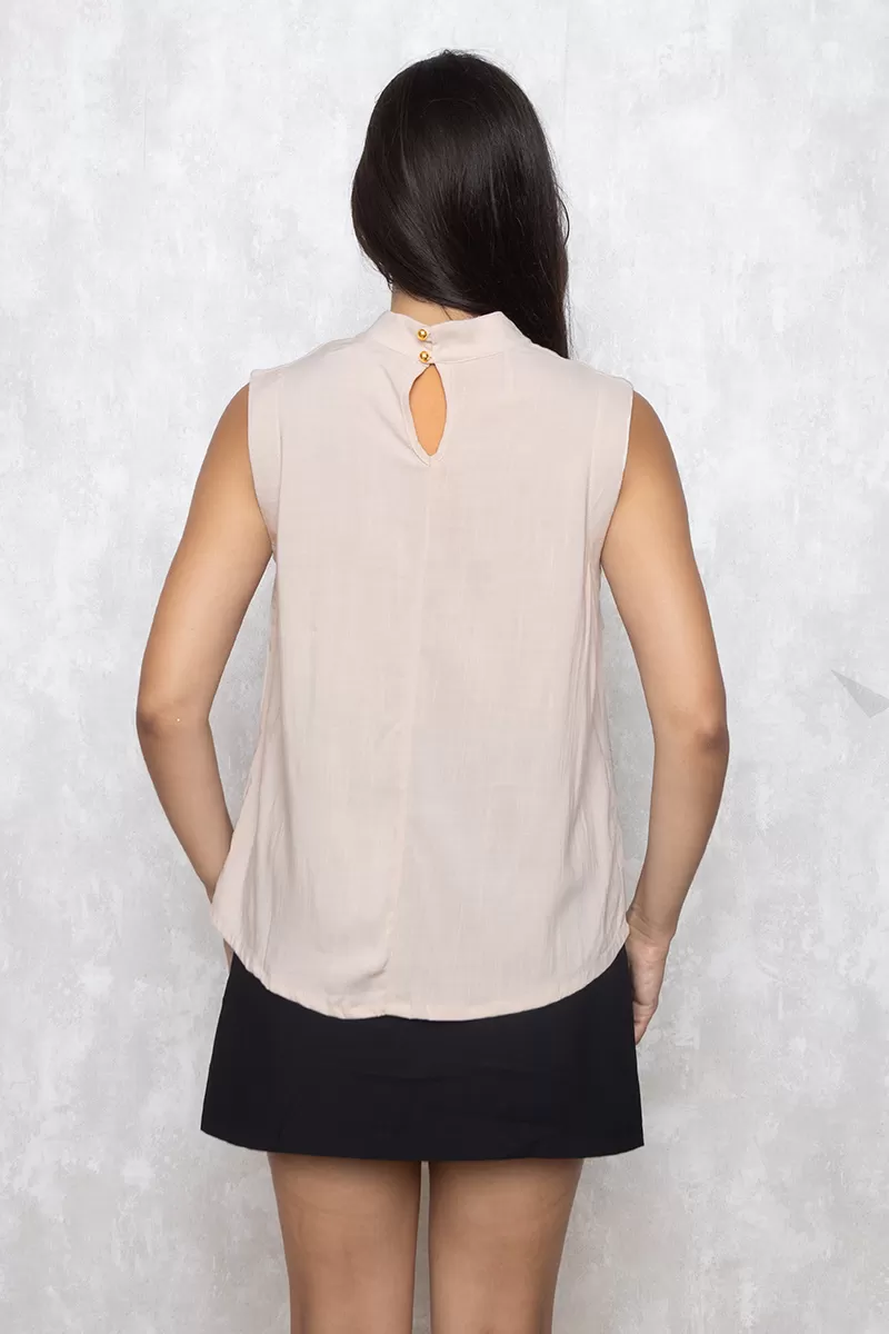 Miss Misses - Shirt Miss Misses Tank Shirt Viscolinho With Zip Sand - 54199BEGE Miss Misses - Shirt Miss Misses Tank Shirt Viscolinho With Zip Sand - 54199BEGE