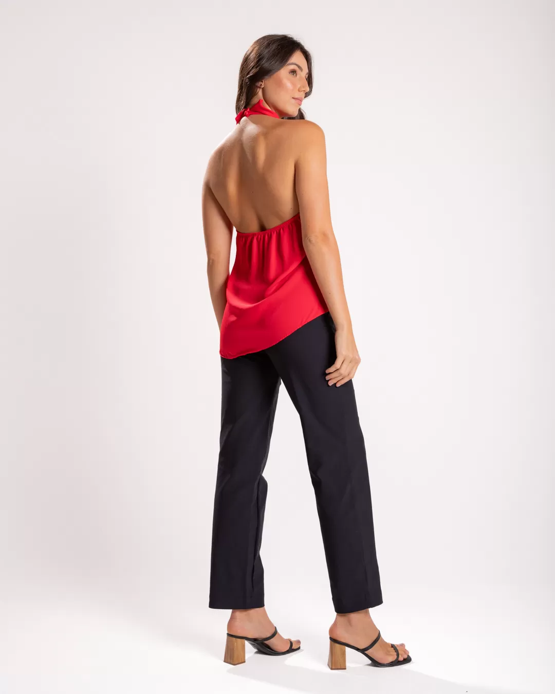 Miss Misses - Miss Misses Chiffon Halter Shirt Red - 54117VERMELHO Miss Misses - Miss Misses Chiffon Halter Shirt Red - 54117VERMELHO