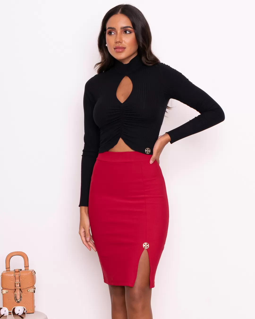 Miss Misses - Miss Misses Long Sleeve Shirt With Ruffles Black - 18816PRETO Miss Misses - Miss Misses Long Sleeve Shirt With Ruffles Black - 18816PRETO