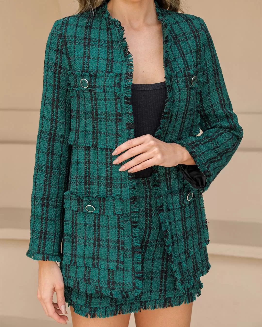 Dot Clothing - Set Dot Clothing Shorts and Green Tweedy Blazer - 2377VERDE Dot Clothing - Set Dot Clothing Shorts and Green Tweedy Blazer - 2377VERDE