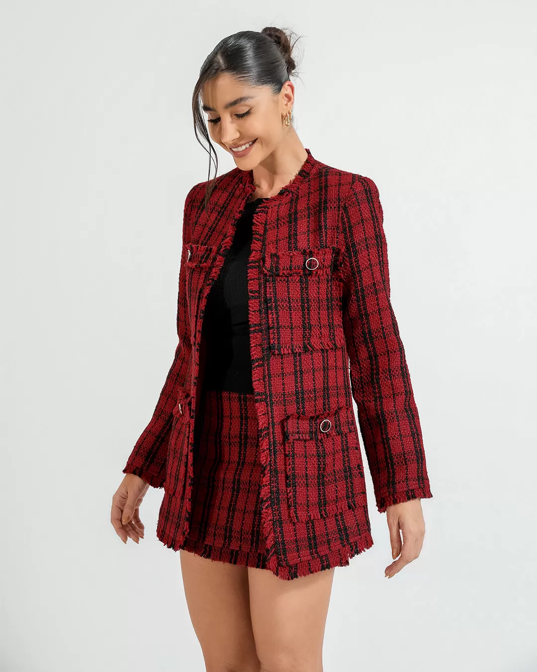 Dot Clothing - Set Dot Clothing Shorts and Red Tweedy Blazer - 2377VERMELHO Dot Clothing - Set Dot Clothing Shorts and Red Tweedy Blazer - 2377VERMELHO