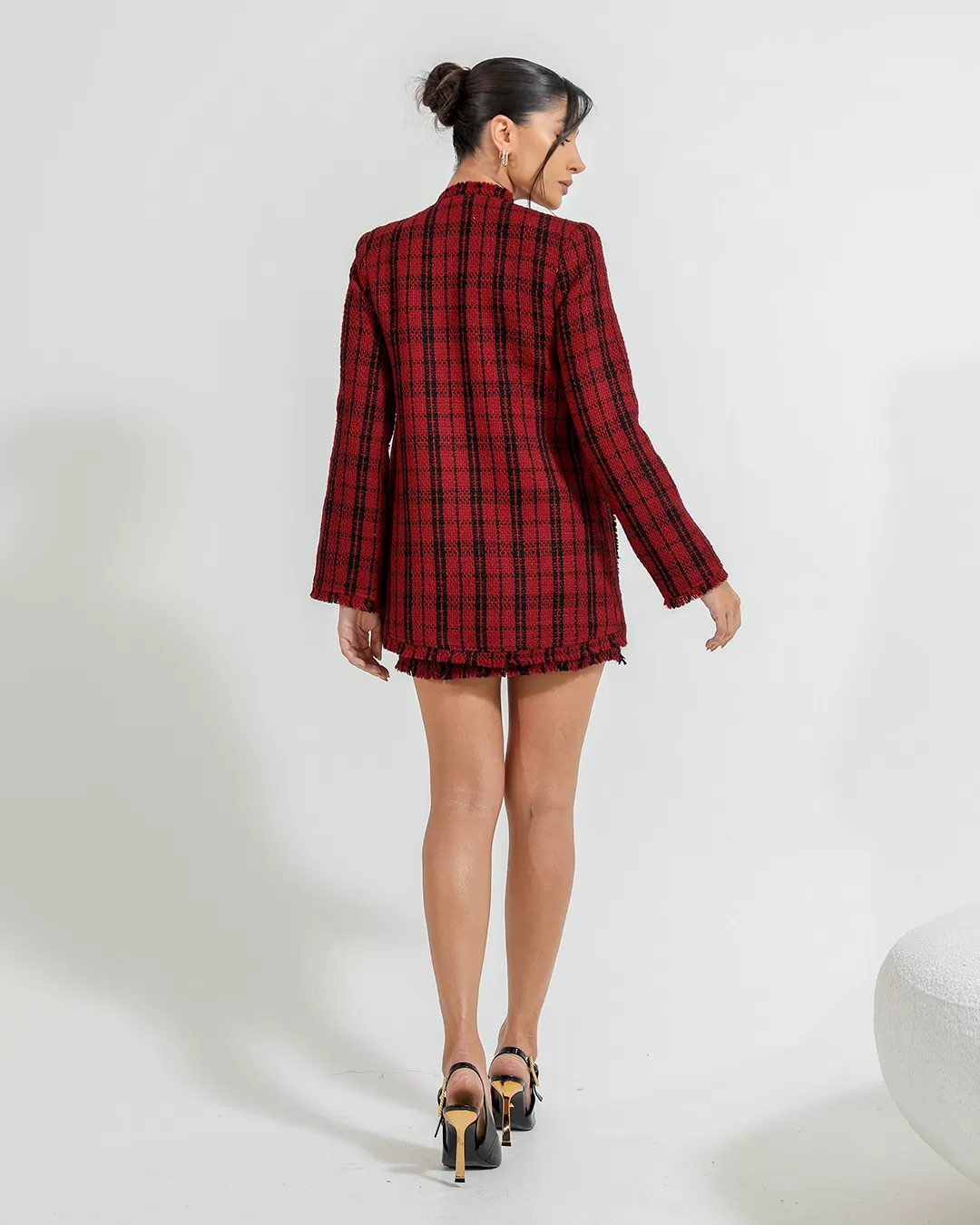 Dot Clothing - Set Dot Clothing Shorts and Red Tweedy Blazer - 2377VERMELHO Dot Clothing - Set Dot Clothing Shorts and Red Tweedy Blazer - 2377VERMELHO