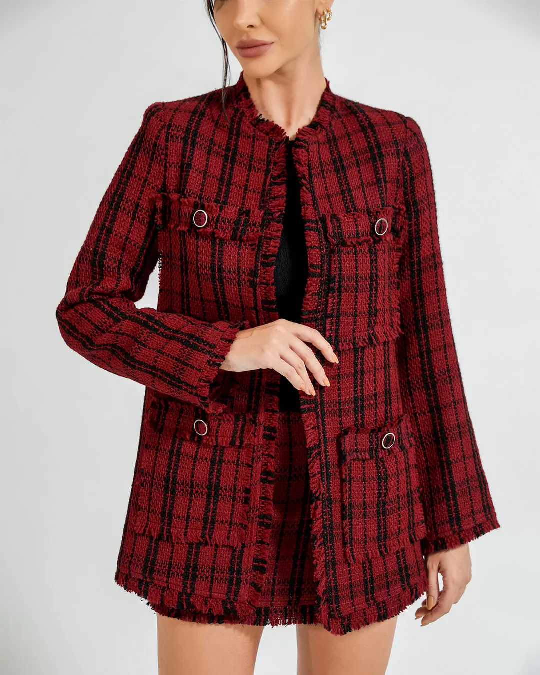 Dot Clothing - Set Dot Clothing Shorts and Red Tweedy Blazer - 2377VERMELHO Dot Clothing - Set Dot Clothing Shorts and Red Tweedy Blazer - 2377VERMELHO