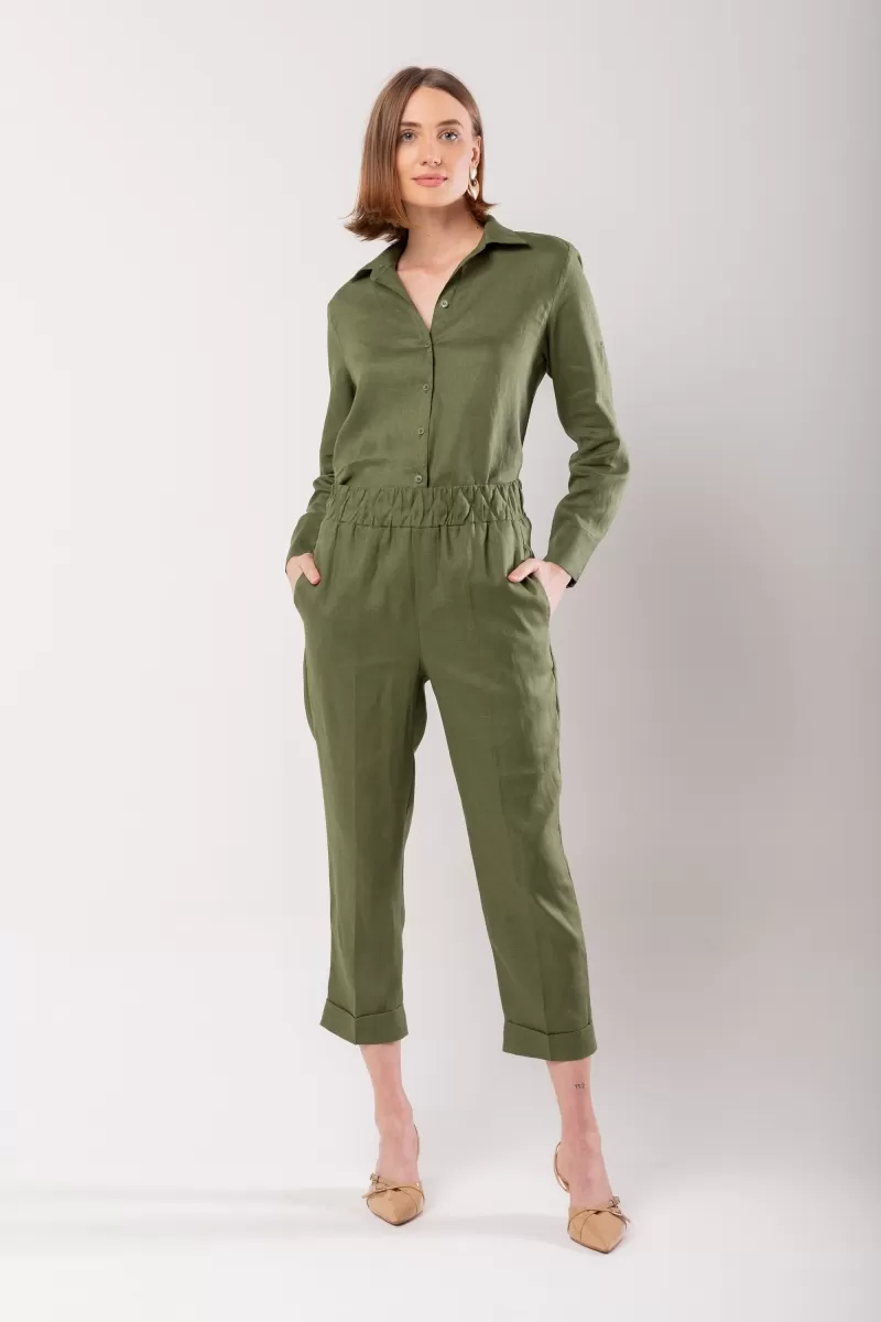 Hidrogênio - CARROT POLIANA 100% GREEN LINEN PANTS - 20060009 Hidrogênio - CARROT POLIANA 100% GREEN LINEN PANTS - 20060009